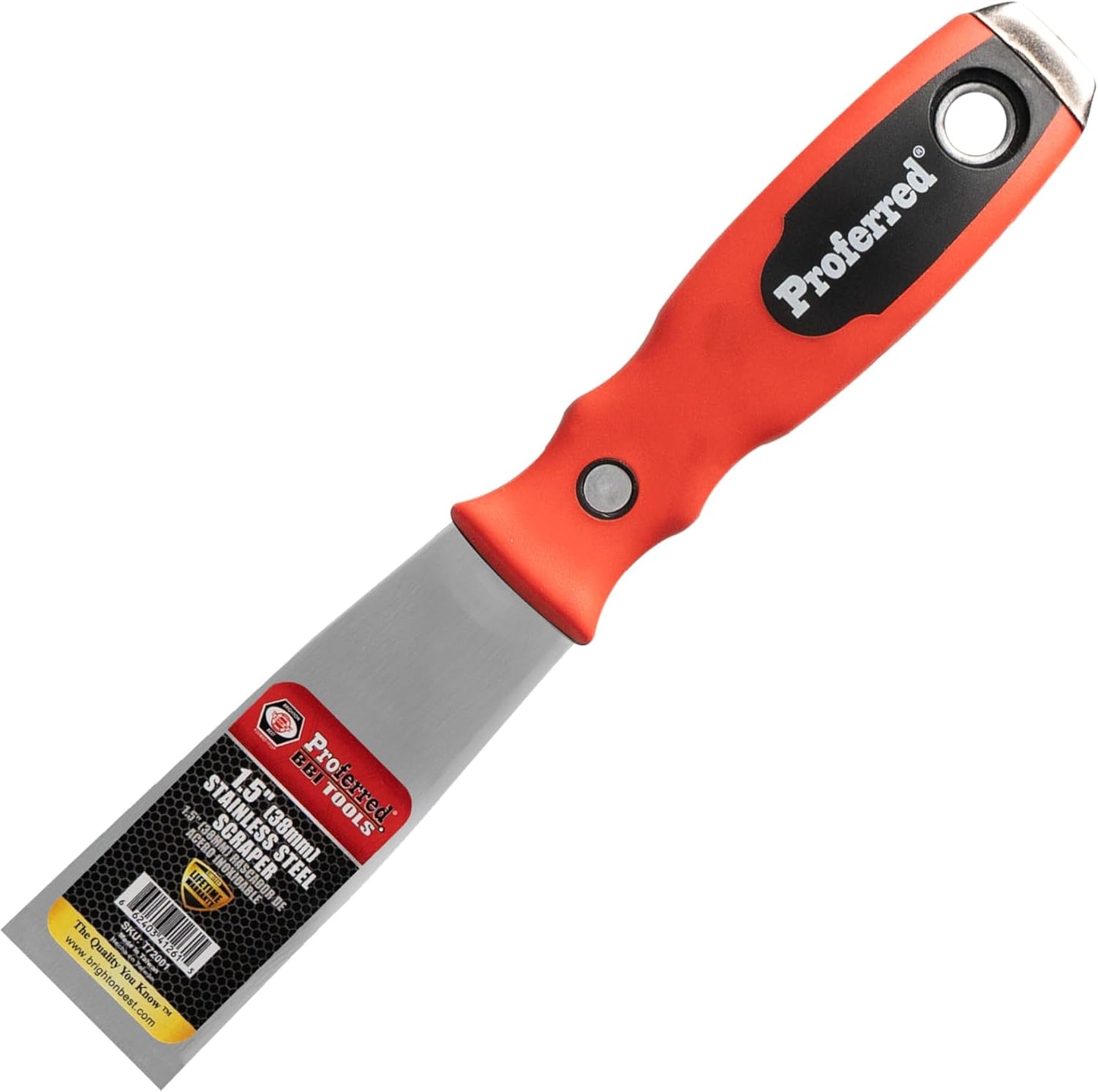 Raspador Acero Inox Hoja Espiga Mango Antiderrap 1.5pulg