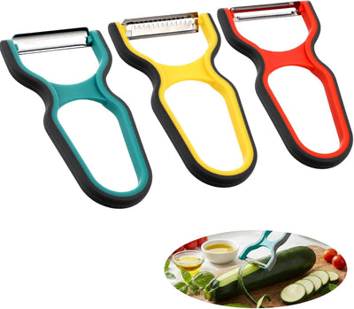 Juego de peladores de 3 piezas con cuchillas de acero inoxidable