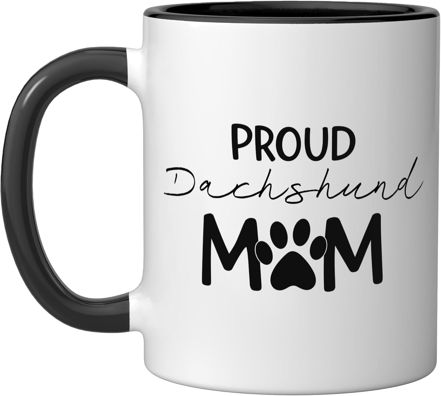 Taza cerámica para amante del dachshund negro/blanco