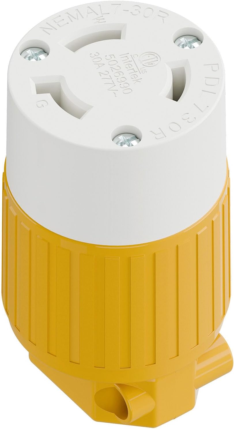 Enchufe L7-30R 30A 277V grado industrial hembra amarillo