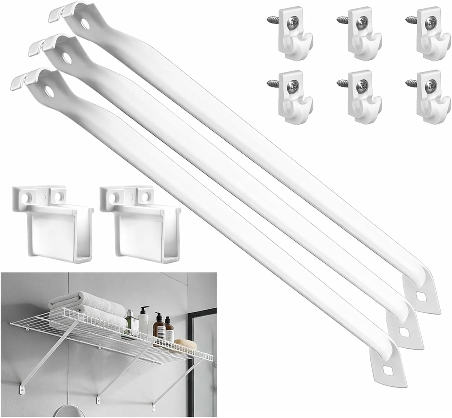 Pack 3 Soportes Estante Alambre Metal Resistente 12pulg