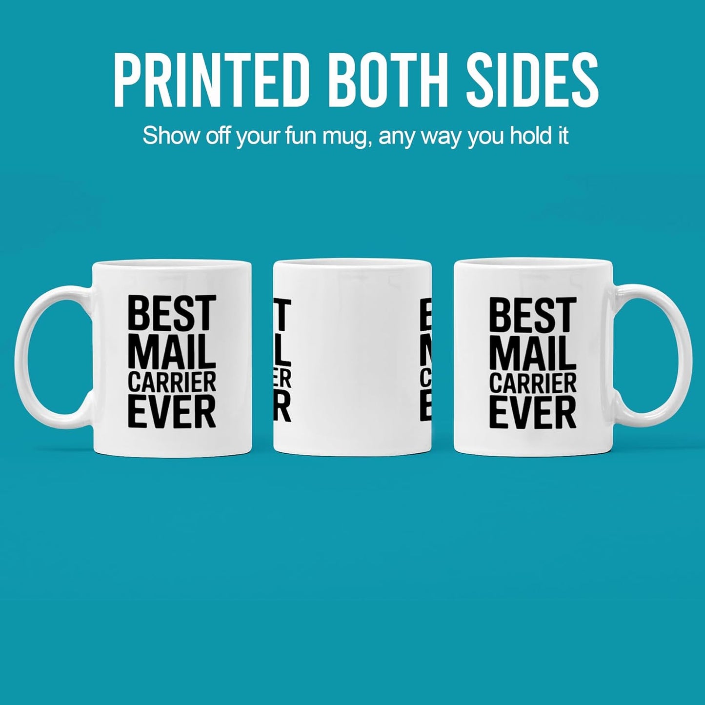 Mug cerámica para cartero regalo postal 11 oz blanco