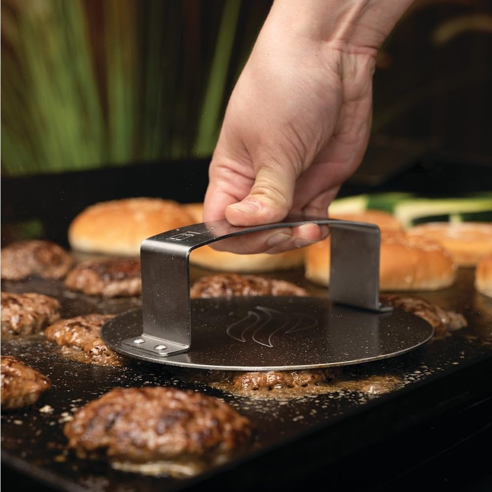 Prensa hamburguesas acero inox para plancha y parrilla