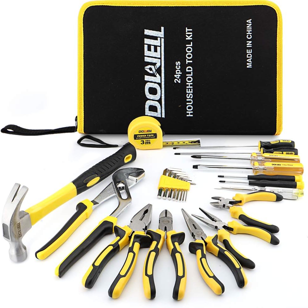 Set 24 Pzas Kit Herramientas Reparación Hogar con Bolsa