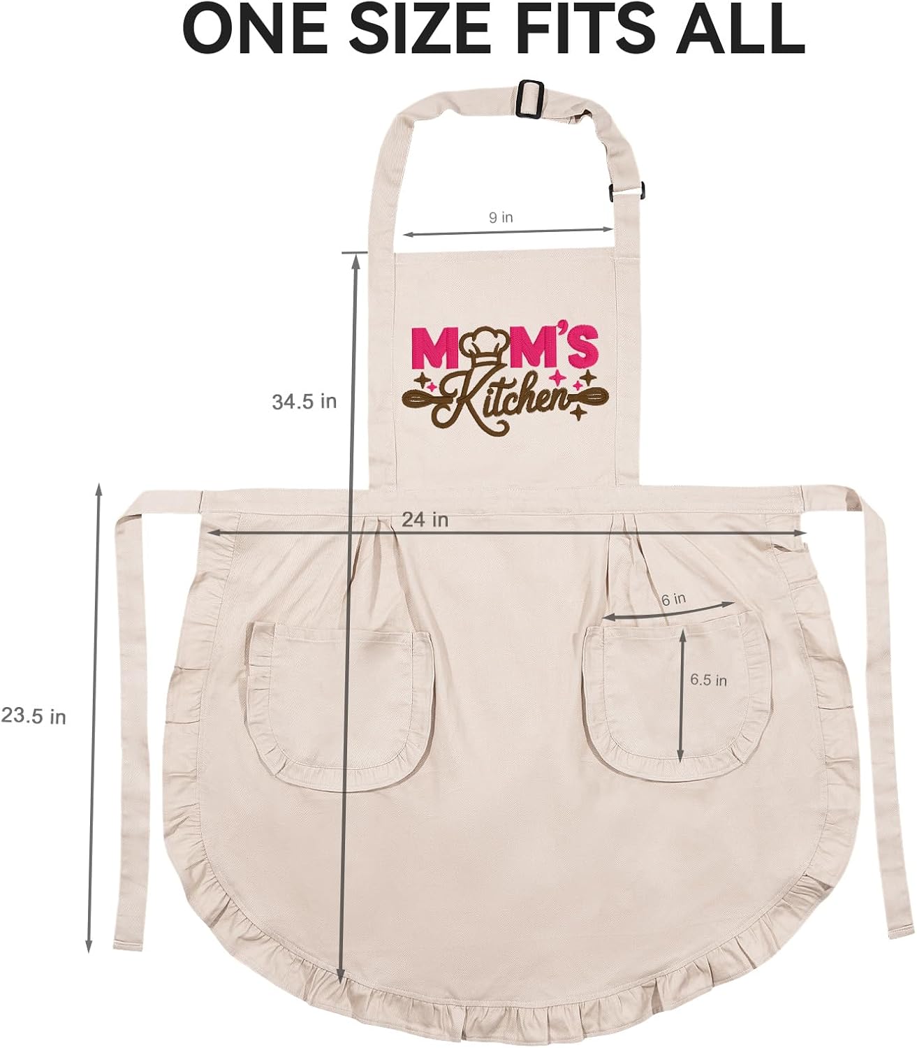 Delantales de cocina para mujer con bolsillos, regalo para mamá