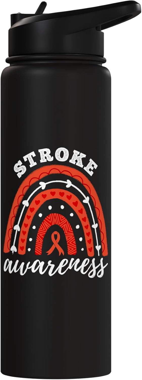 Bottella de agua acero inoxidable aislada Rainbow Stroke Survivor