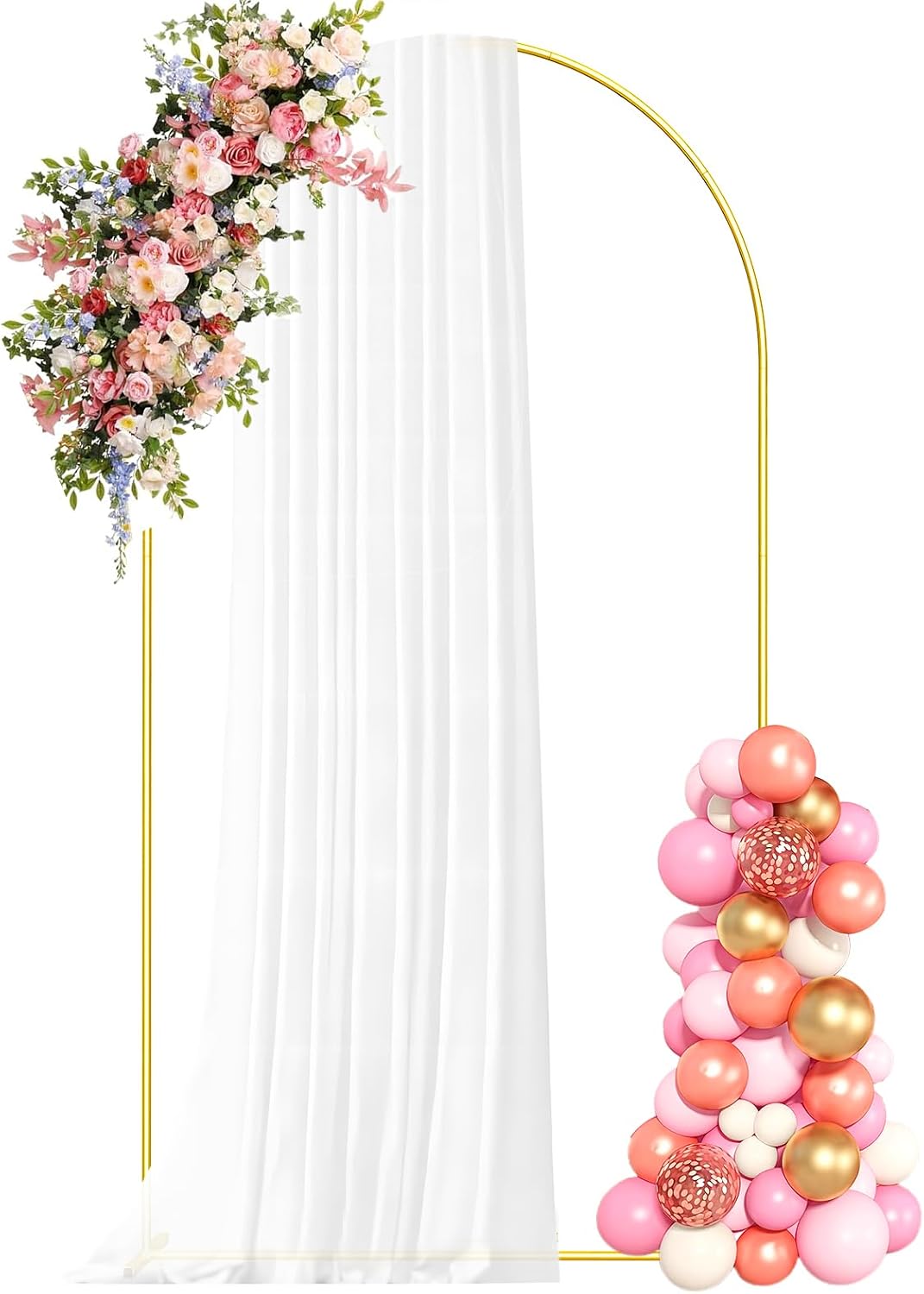 Soporte arco metal 7.2ft dorado para boda fiesta decoración