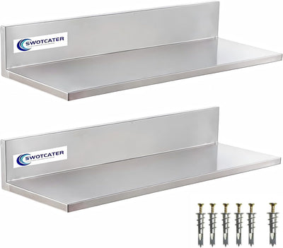 Estantería acero inox 8.6x16pulg 50lb set 2