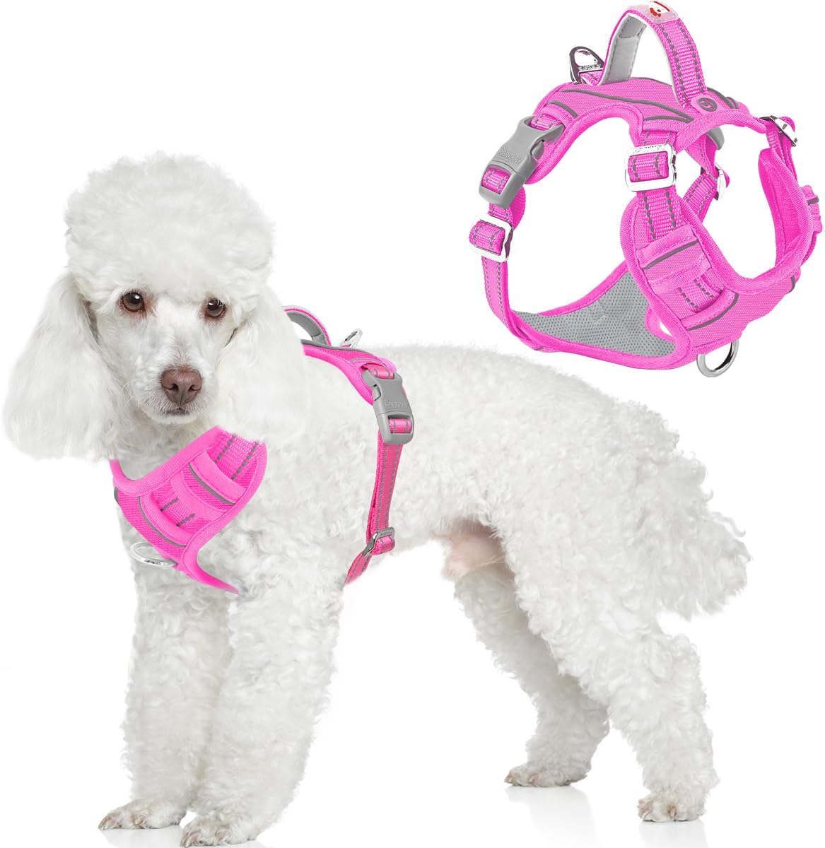Arnés perro grande con bolsillo identificación rosa