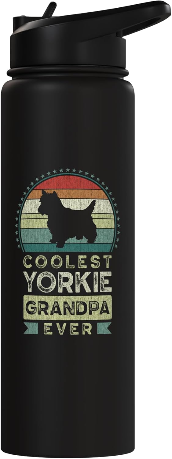 Botella de agua acero inoxidable perro yorkshire para día del padre