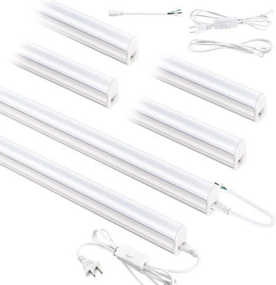 6 Luces LED T5 PRO 4ft 2800lm 6500K Luz Blanca Garaje