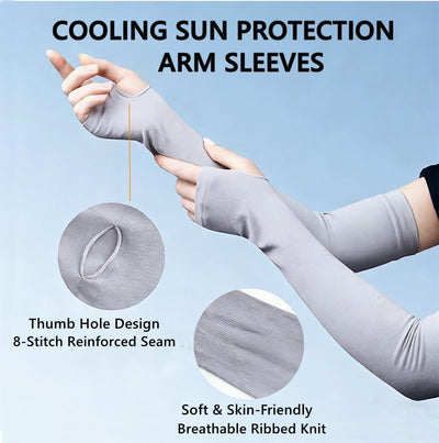 Manga protectora UV deportiva con orificio para pulgar