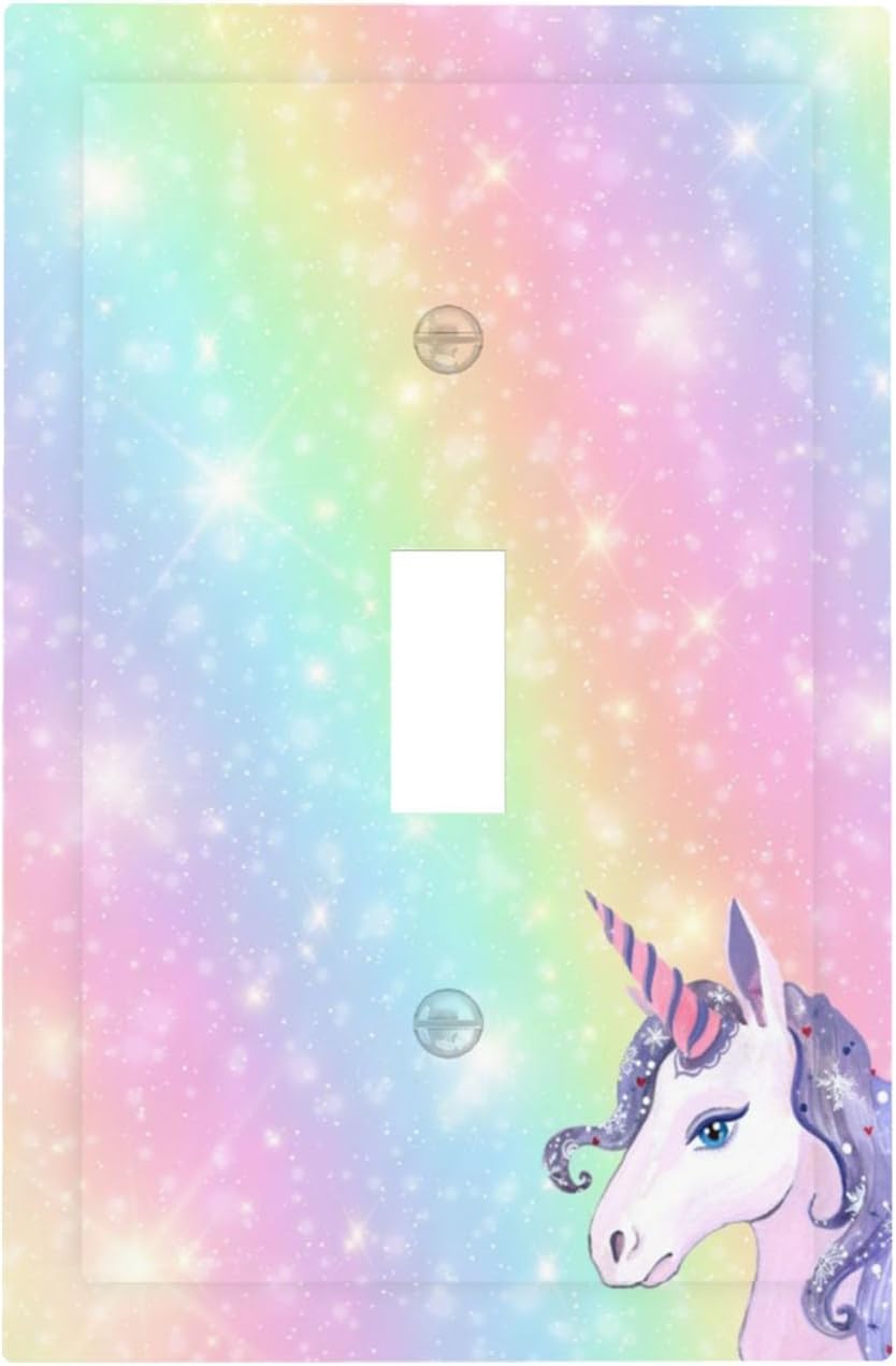 Funda interruptor palanca unicornio arcoíris pastel