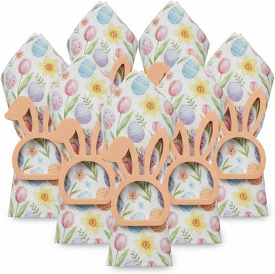 Set 6 servilleteros Pascua decoración 3D primavera