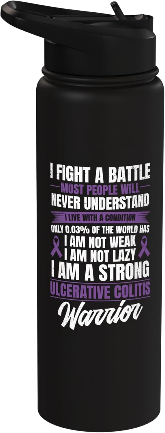 Botella de agua acero inoxidable aislada para IBD Warrior