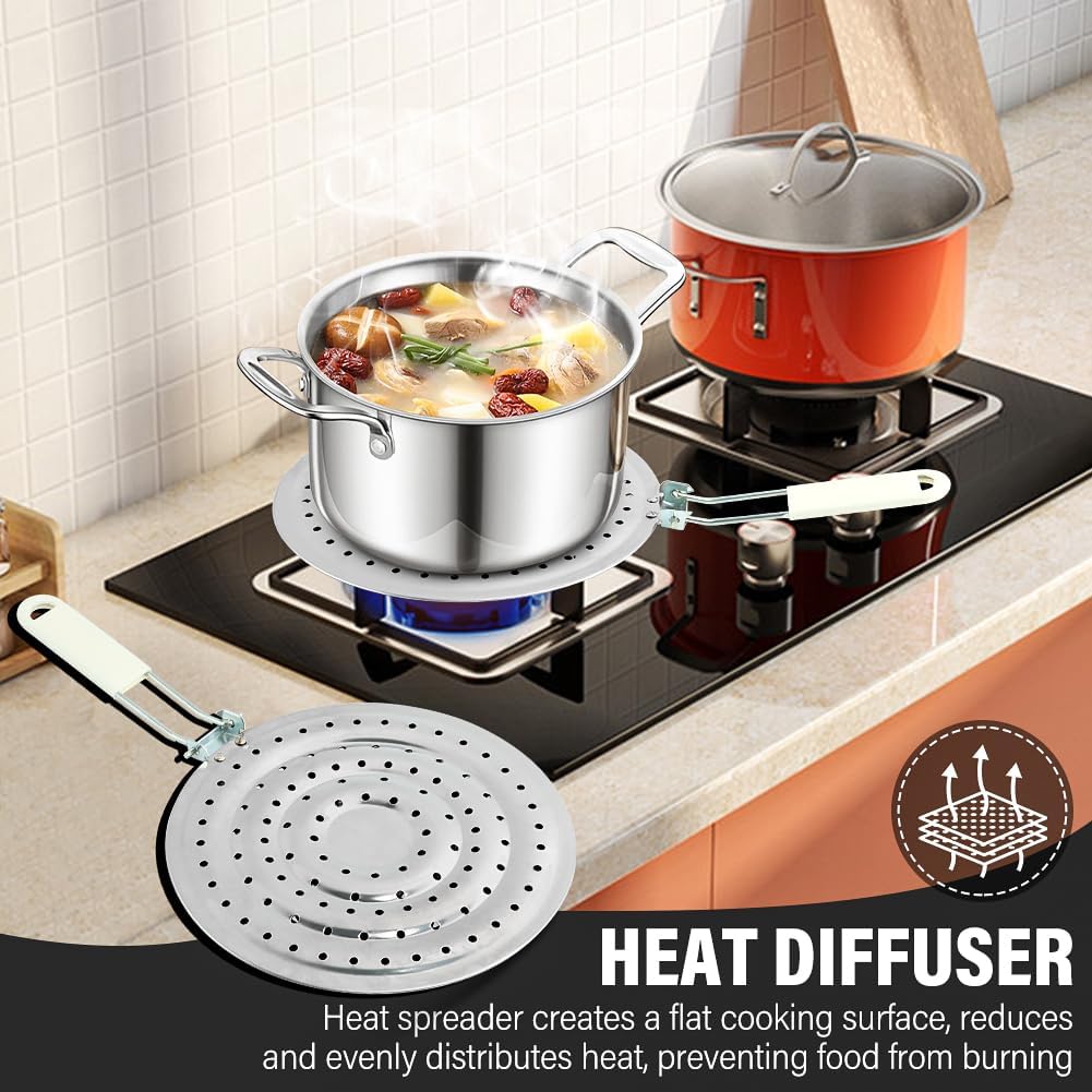 Difusor calor estufa gas acero inox con asa