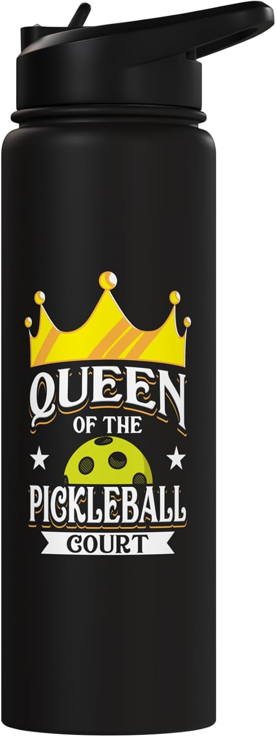 Botella de agua acero inoxidable aislada para jugador de pickleball