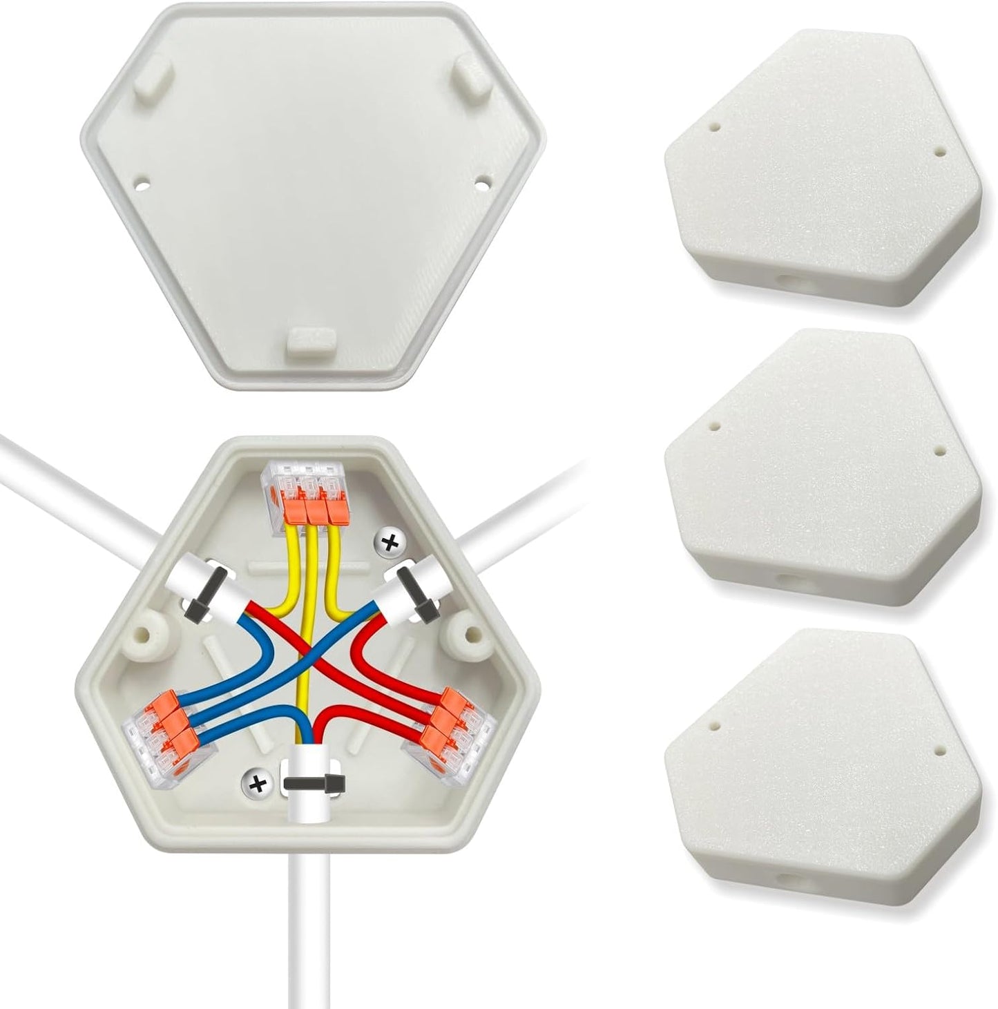 Caja empalme eléctrica 3 cables con tapa blanca set 3