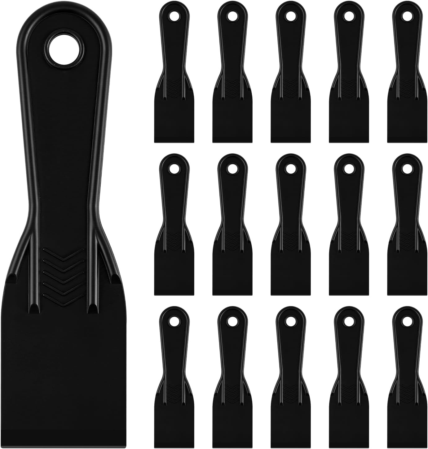 16 Cuchillos Masilla Plástico Espátula 2pulg Negro Reparar Paredes
