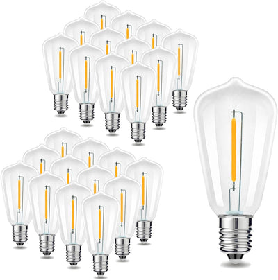 Pack 25 Bombillas LED ST38 E12 Plástico Blanco Cálido 2700K