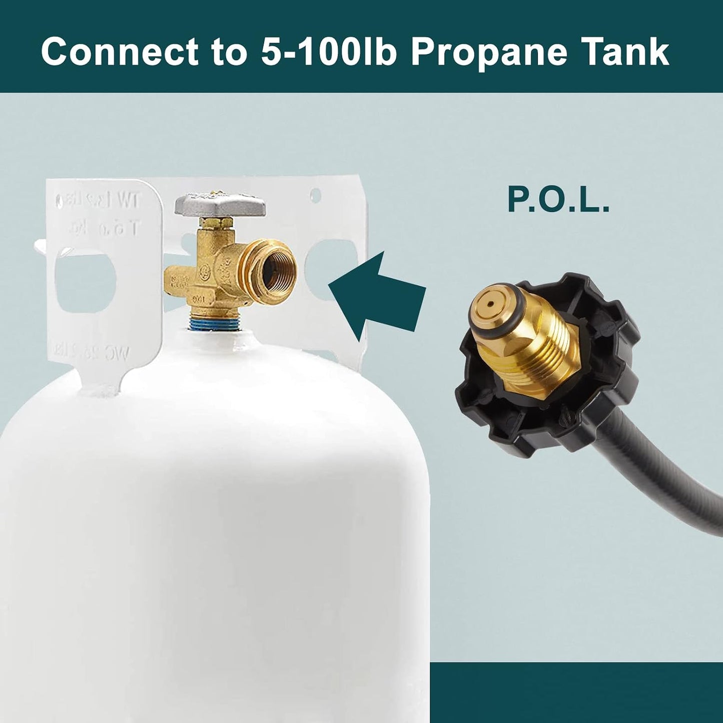 Manguera propano 12ft medidor tanque 100lb RV