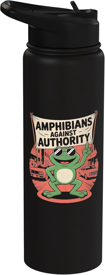 Botella de agua acero inoxidable aislada Amphibians Against Authority Portland