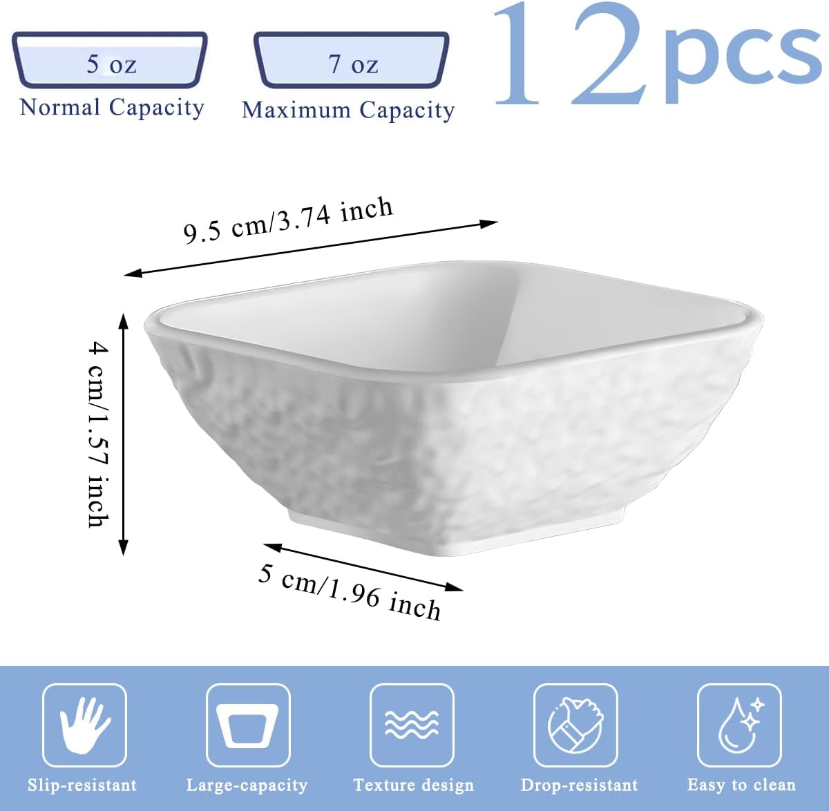 Set 12 Cuencos Plástico 6oz para Salsa Tomate Barbacoa