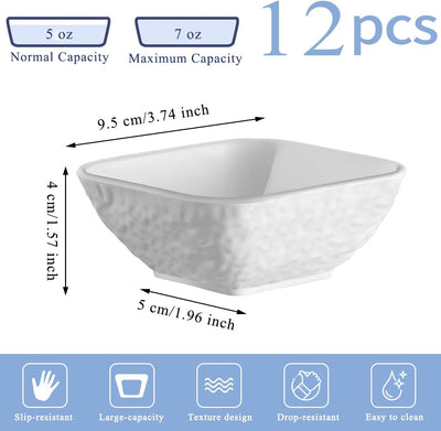 Set 12 Cuencos Plástico 6oz para Salsa Tomate Barbacoa