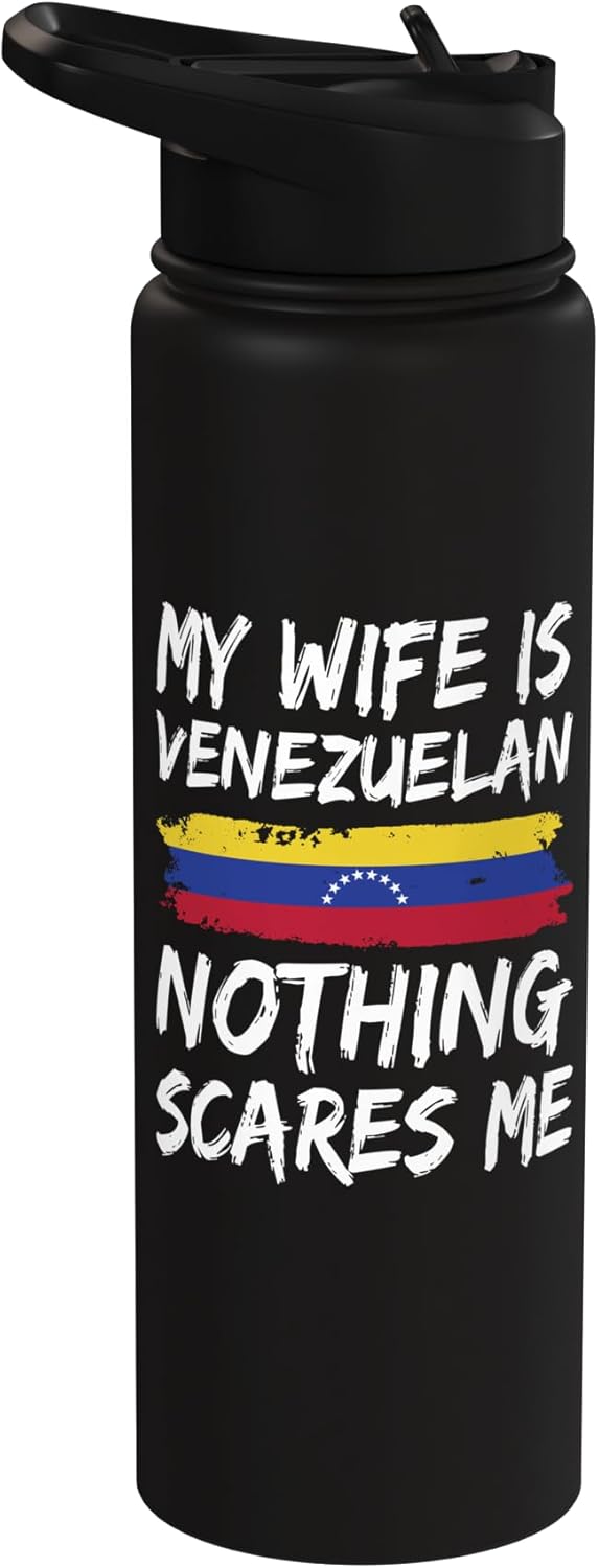 Botella agua aislada acero inox con bandera Venezuela