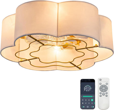 Ventilador techo boho 20pulg con luces 6 velocidades dormitorio