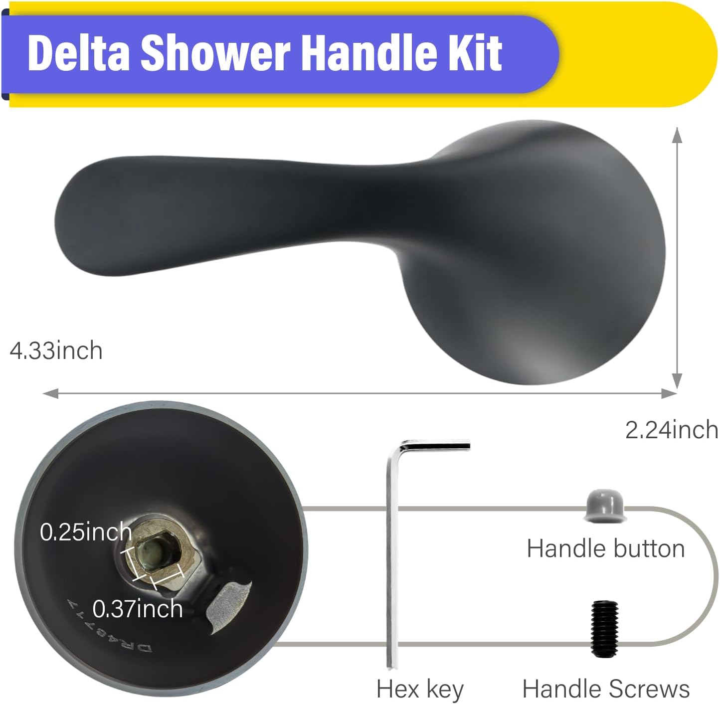 Repuesto mango ducha Delta para grifo bañera negro mate