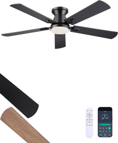 Ventilador techo bajo 52pulg luz control remoto motor DC