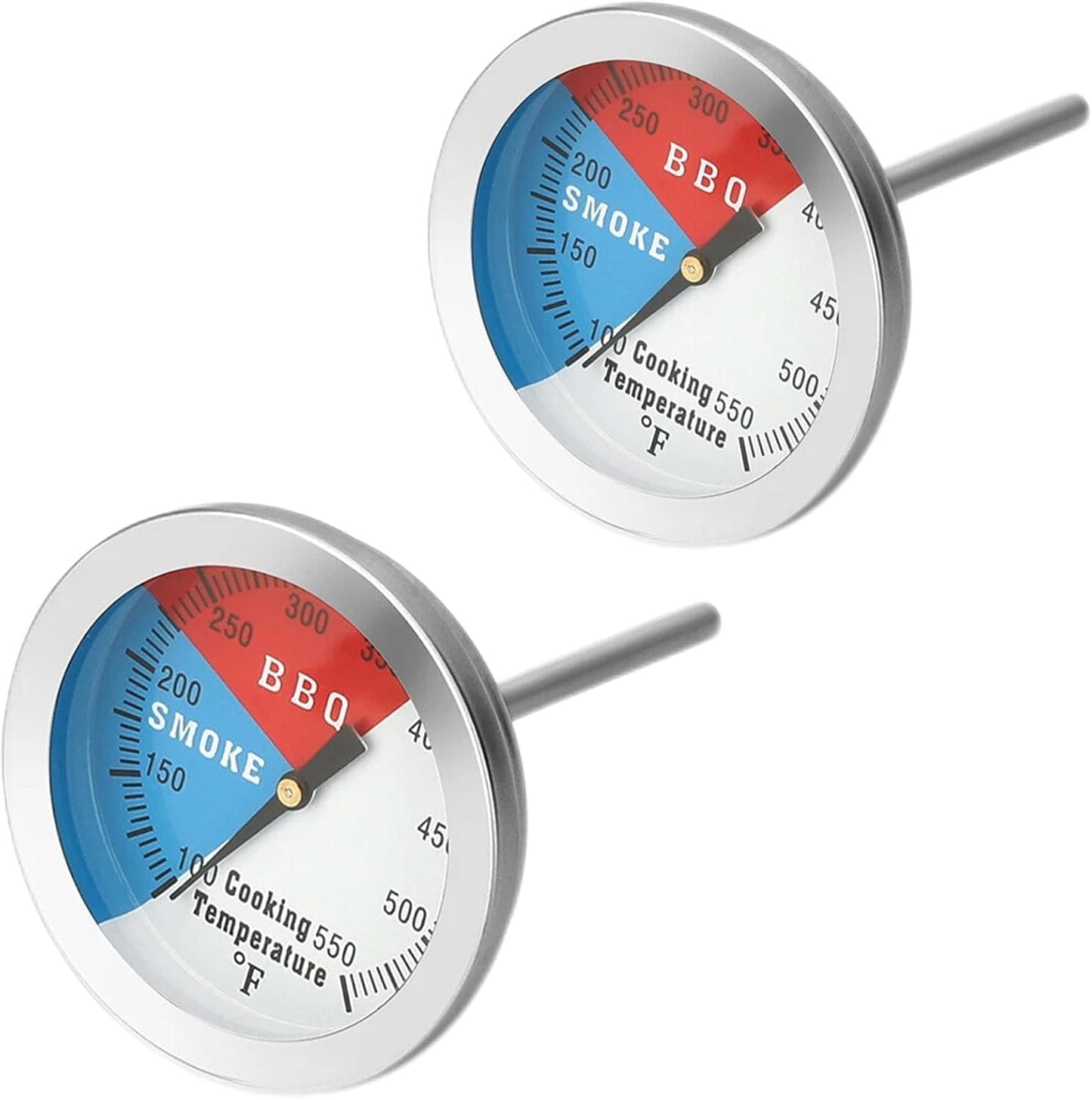 Termómetro ahumar barbacoa 2pulg grados Fahrenheit sonda acero inox