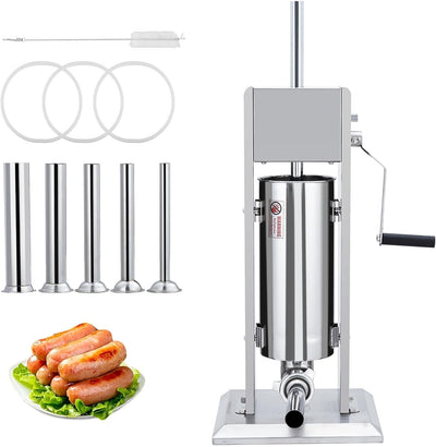 Máquina salchichas acero inox 10L doble velocidad 5 tubos