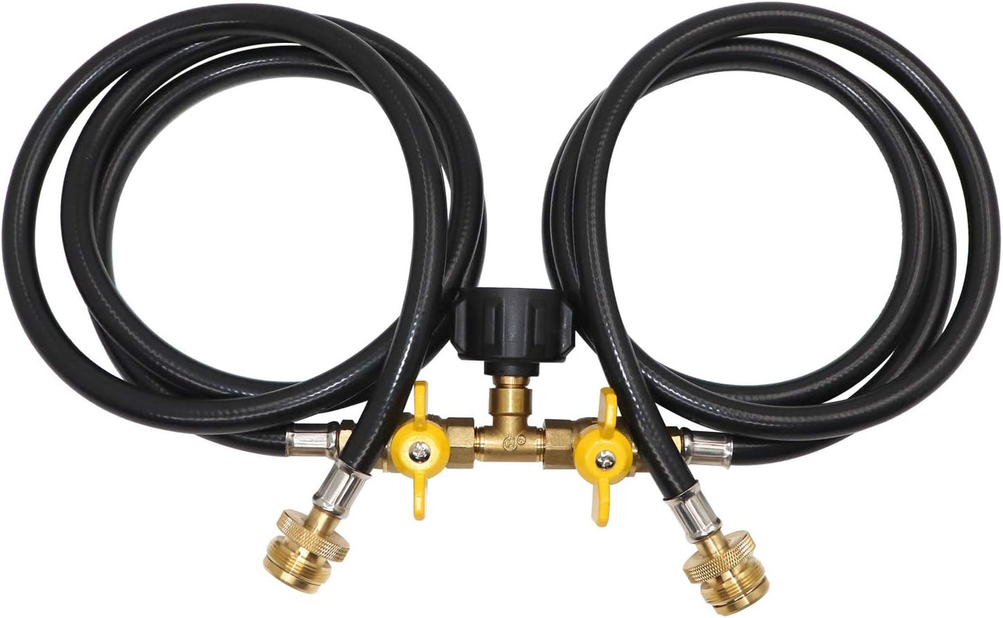 Adaptador manguera propano 2 vías 5ft válvula cierre