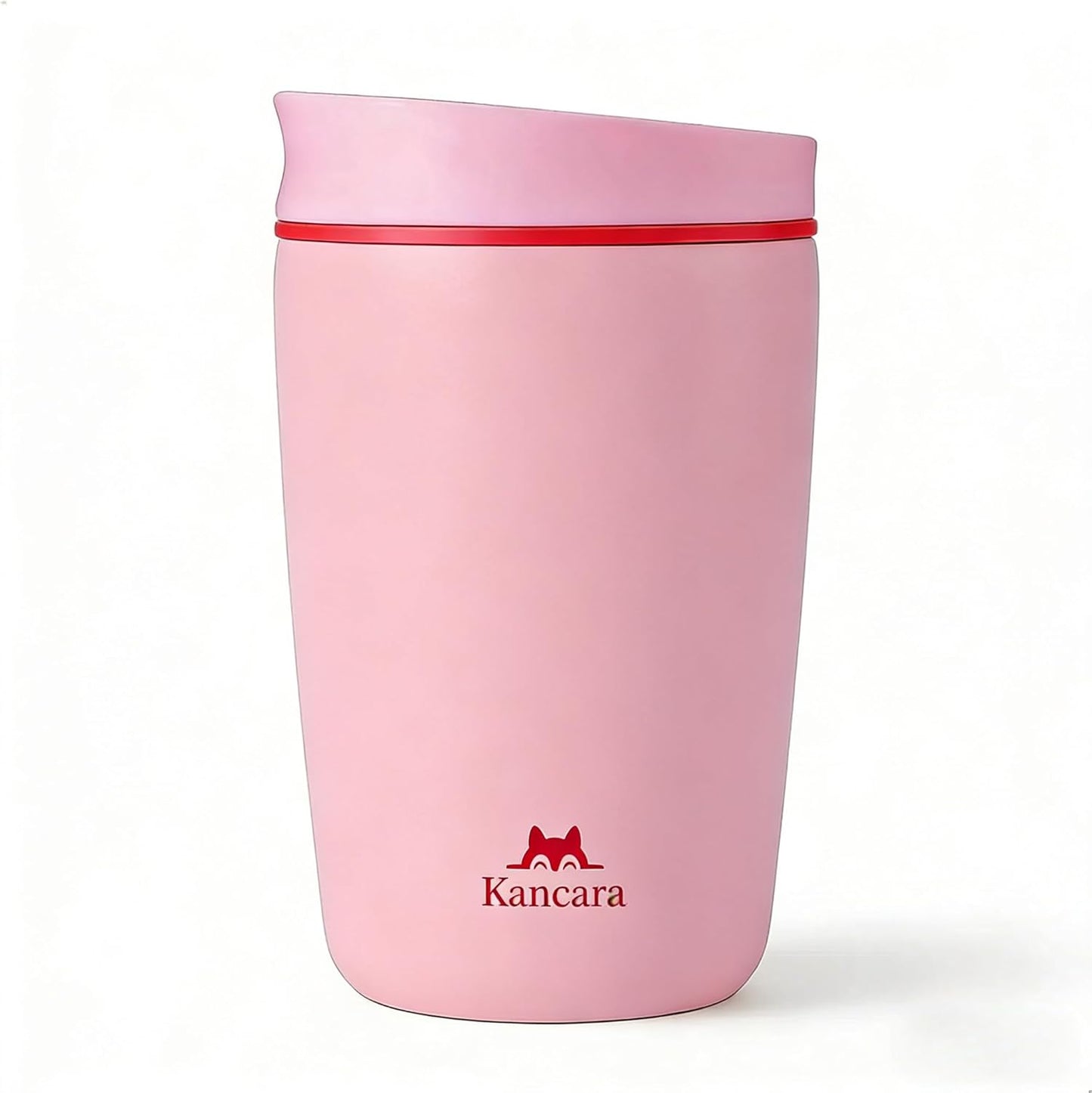 Taza de café aislada con tapa deslizante de acero inoxidable rosa