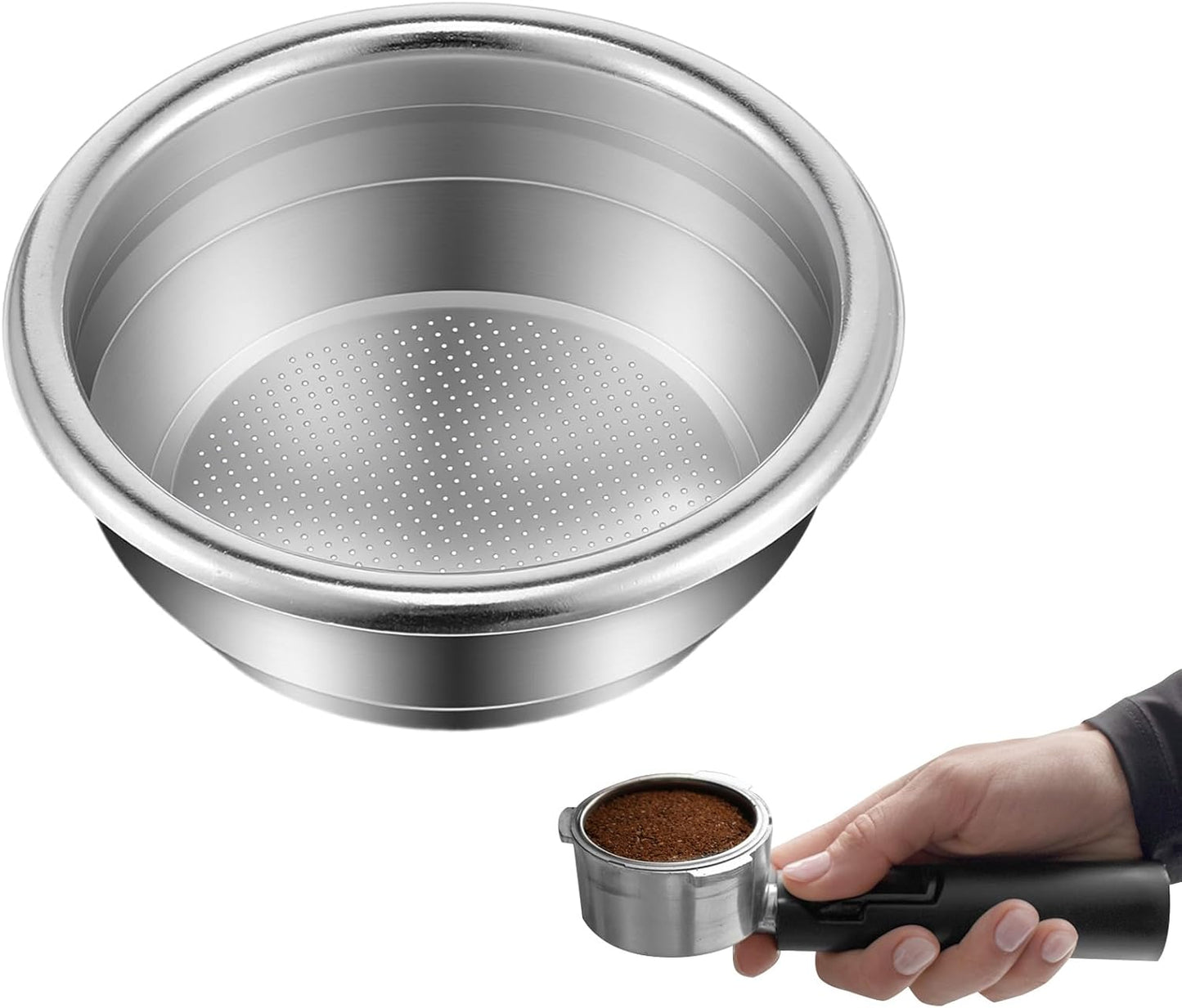 Filtro café acero inox cesta espresso 2.283pulg para portafiltro