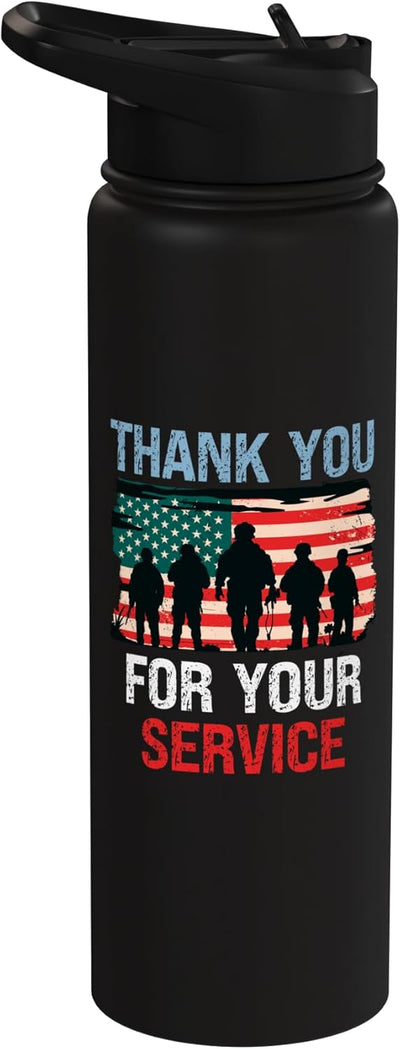 Bottella de agua acero inoxidable sin BPA con bandera USA