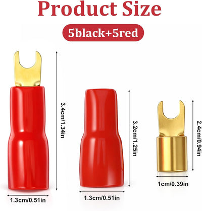 10 Conectores Terminal Pala 4GA Adaptador Barrera Crimpado