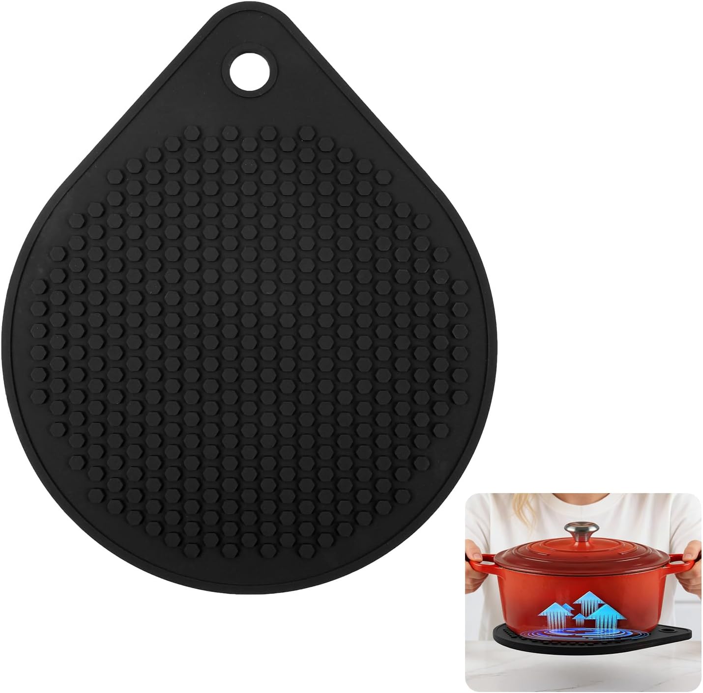 Salvamanteles magnéticos de silicona compatibles con hornos holandeses Le Creuset sin BPA antideslizante 8 pulgadas