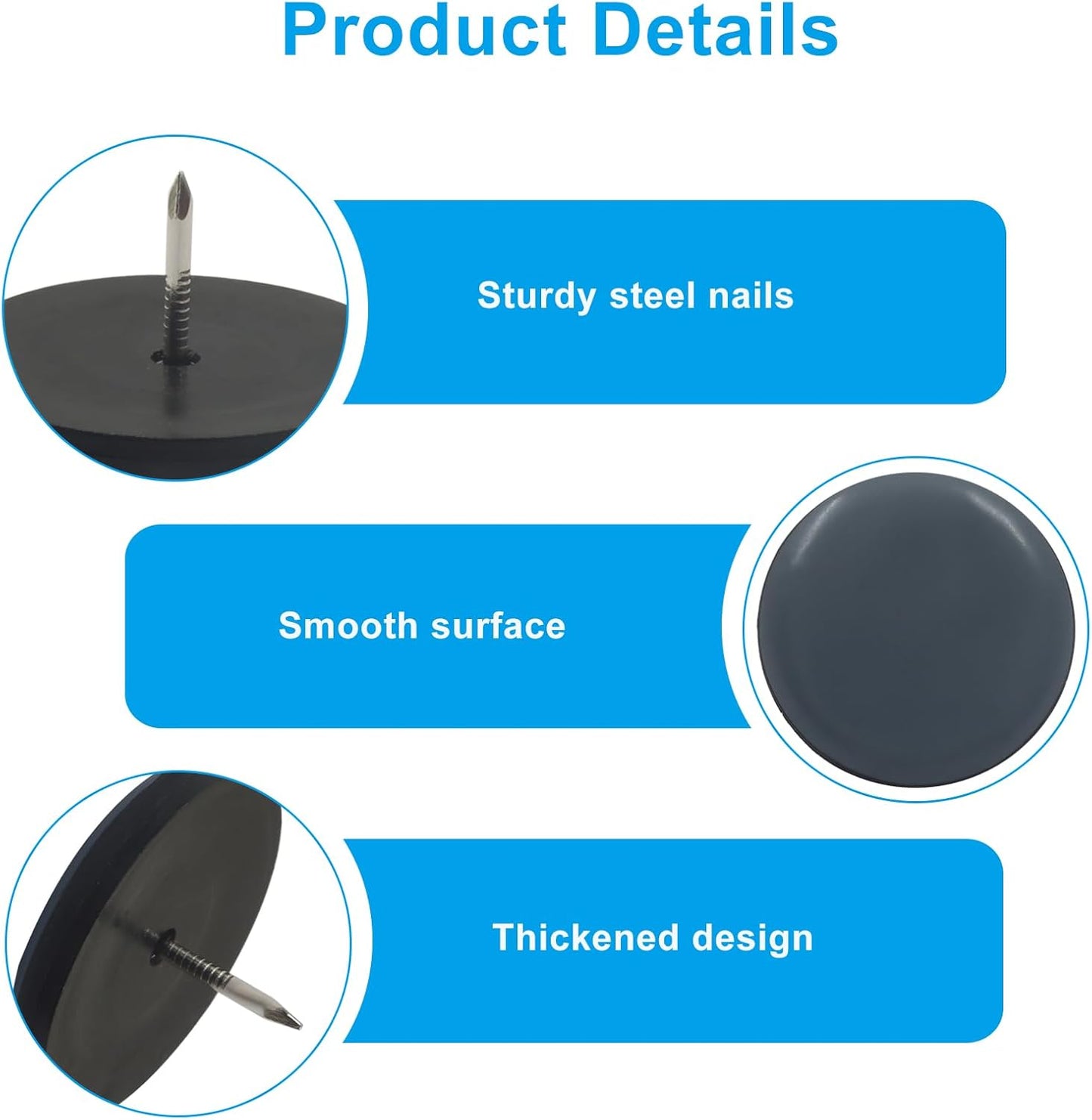 Protectores de suelo para muebles 12 pzas 38mm redondos