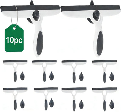 10 Espátulas Ducha Vidrio 10pulg Gancho Adhesivo Multiusos