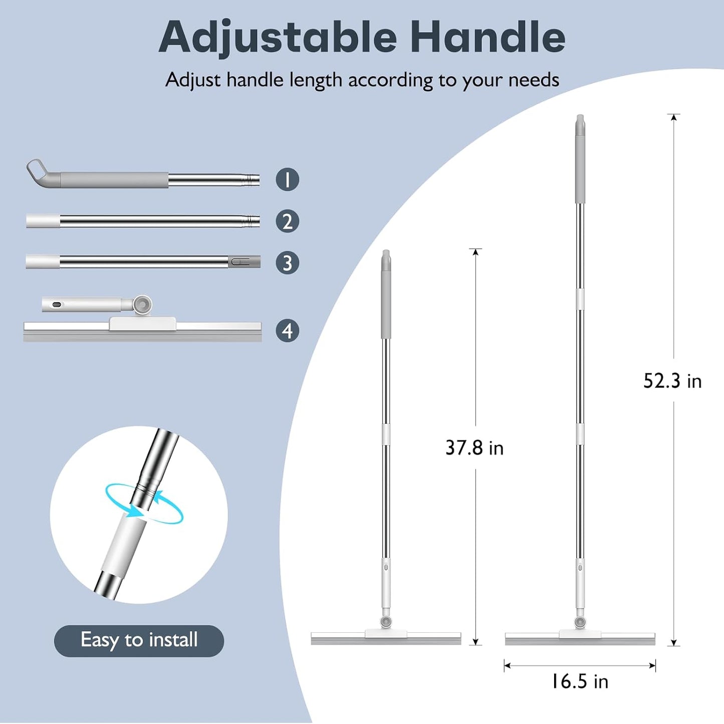 Escobilla goma ajustable 52pulg para suelo ventanas ducha garaje
