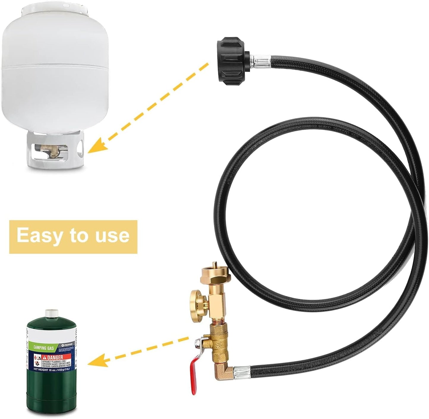 Manguera adaptadora propano con manómetro 48pulg 1lb