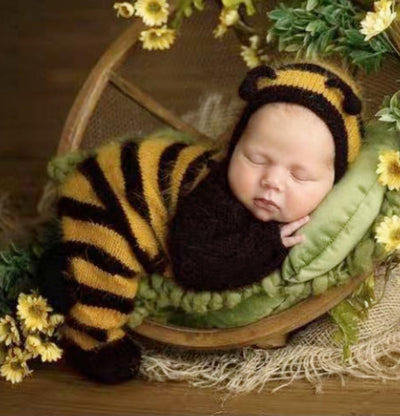 Conjunto rompedores bebé con gorro oso traje foto