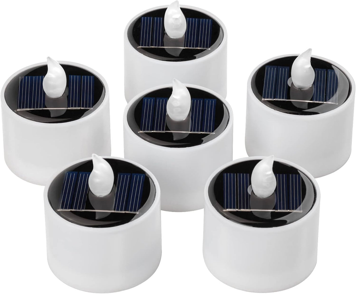 6 Velas Solares Impermeables Blanco Cálido Exteriores