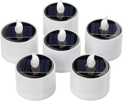 6 Velas Solares Impermeables Blanco Cálido Exteriores