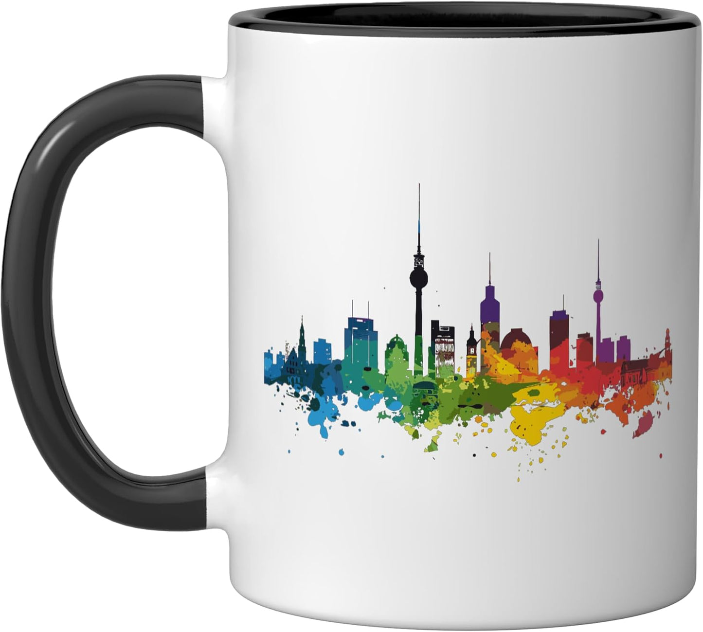 Taza cerámica Eschborn negra/blanca