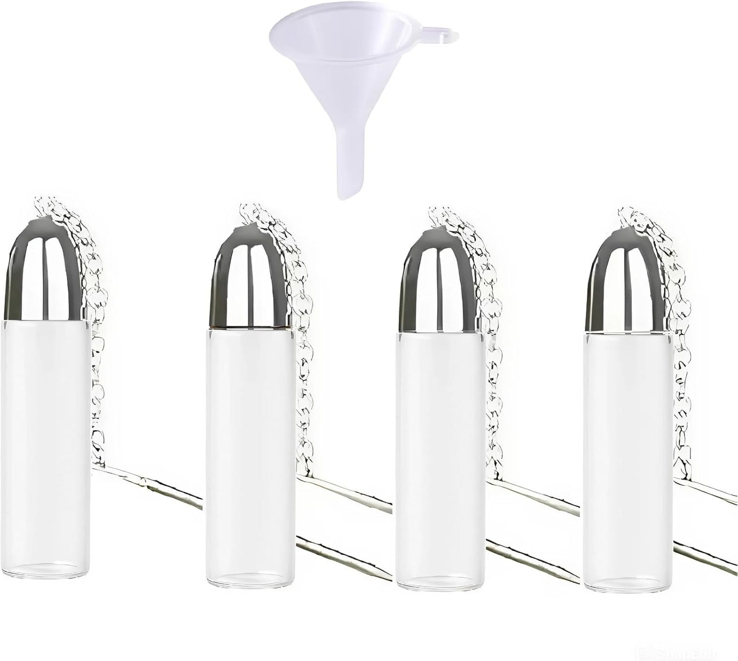 Paquete de 4 botellas decorativas de vidrio para especias y viajes