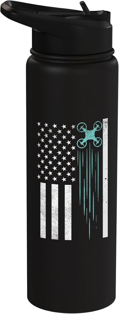 Botella de agua aislada estampado bandera americana regalo piloto